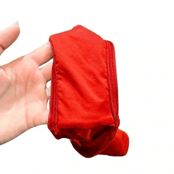 DnuD Paris 2 Piece Bikini Swimsuit: Essential Triangle Neck Bra+Panties Scarlet - Picture 7 of 12